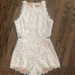 Endless Rose Cream Lace Romper